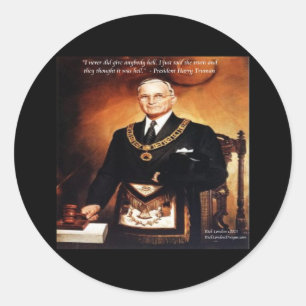 Sticker Rond Citation de Harry Truman "N'a pas donné l'enfer"