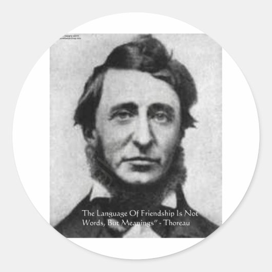 Sticker Rond Citation de Henry David Thoreau (Devant)