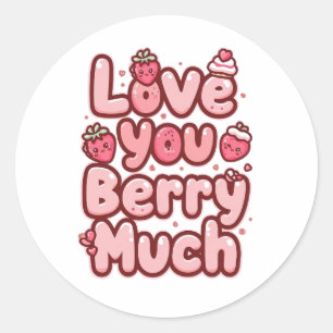 Sticker Rond Citation de la Saint-Valentin pour les fruits et l
