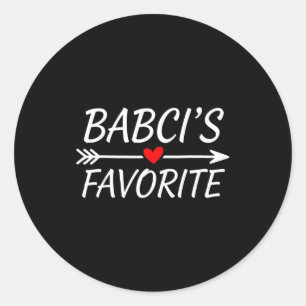 Sticker Rond Citation de l'enfant préféré de Babci Cœur Grand-m