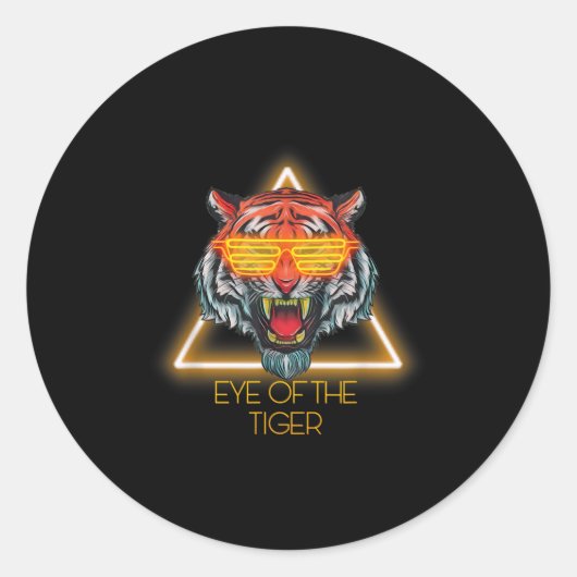 Sticker Rond Citation de l'oeil du tigre (Devant)