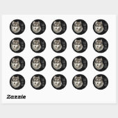 Sticker Rond Citation de loup et de pack - Collection d'animaux (Feuille)
