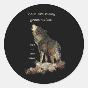 Sticker Rond Citation de loup inspirationnel de plusieurs grand