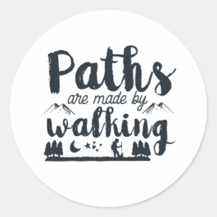 Sticker Rond Citation de marche Inspirationnelle Marche du mati