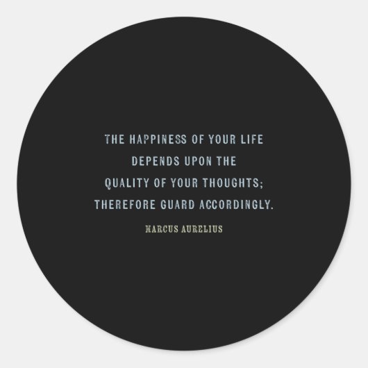 Sticker Rond Citation De Marcus Aurelius, Mindset Motivational  (Devant)
