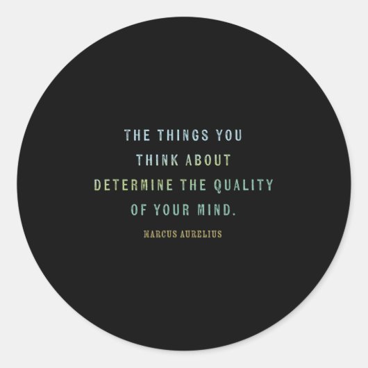 Sticker Rond Citation De Marcus Aurelius, Mindset Motivational (Devant)