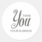 Sticker Rond Citation de Merci Whimsical Gris foncé (Devant)