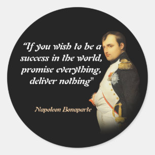 Sticker Rond Citation de Napoléon Bonaparte sur le succès