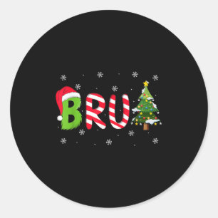 Sticker Rond Citation de Noël Bruh Frère Drôle Hommes Garçons B