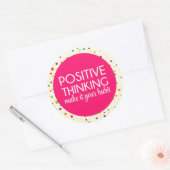 Sticker Rond Citation de pensée positive (Enveloppe)