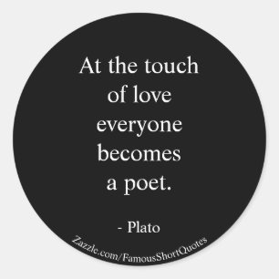 Sticker Rond Citation de Platon ; Le Toucher de l'Amour
