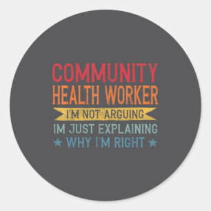 Sticker Rond Citation de profession drôle Travailleur de santé