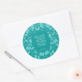 Sticker Rond Citation de réservation turquoise Floral Jane Aust (Enveloppe)