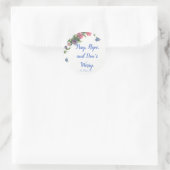 Sticker Rond Citation de Saint Padre Pio avec fleurs (Sac)