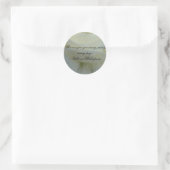 Sticker Rond Citation de Shakespeare sur la rose blanche (Sac)