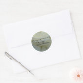 Sticker Rond Citation de Shakespeare sur la rose blanche (Enveloppe)