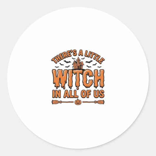Sticker Rond Citation de sorcière d'Halloween Design vectoriel (Devant)