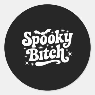 Sticker Rond Citation De Sorcière éffrayante Retro Halloween Di