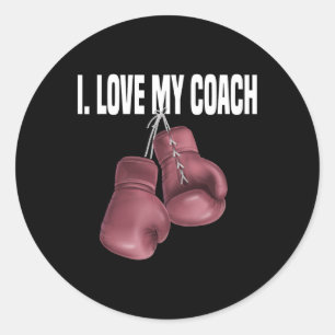 Sticker Rond Citation de sport de boxe drôle J'aime mon entraîn