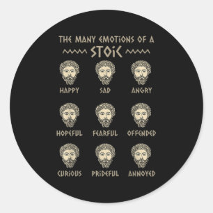 Sticker Rond Citation de stoïcisme masculin Marcus Aurelius Phi