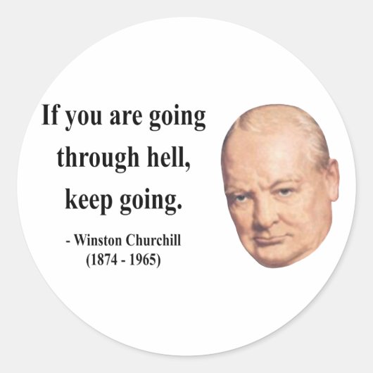 Sticker Rond Citation de Winston Churchill 4b (Devant)