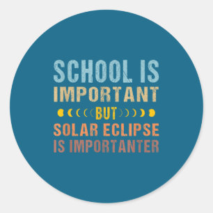 Sticker Rond Citation d'éclipse solaire École Important