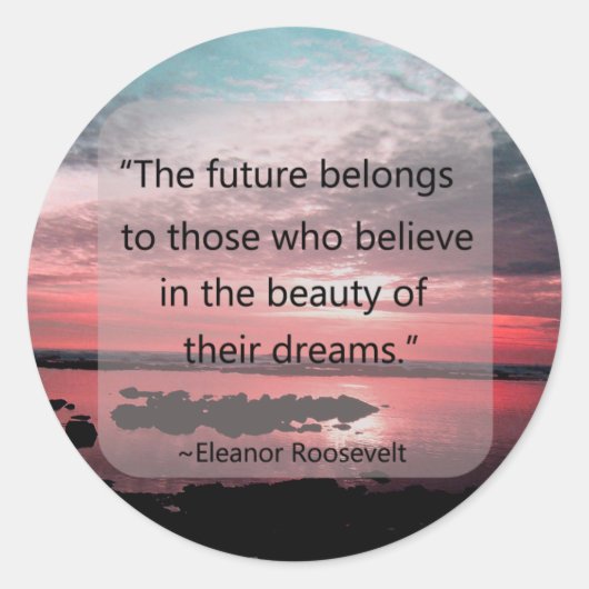 Sticker Rond Citation d'Eleanor Roosevelt (Devant)