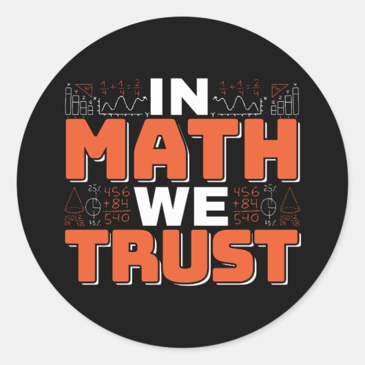 Sticker Rond Citation d'enseignant en mathématiques - En mathém (Devant)