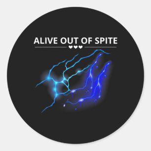 Sticker Rond Citation d'humour sarcastique drôle et vivant par