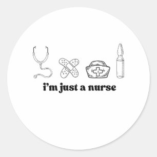 Sticker Rond Citation d'infirmière drôle Design d'autocollant m