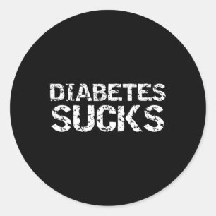 Sticker Rond Citation divertissante sur le diabète de type 1 po