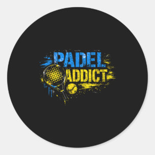 Sticker Rond Citation drôle de dépendant au padel 