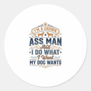 Sticker Rond Citation drôle de propriétaire de chien Design vec