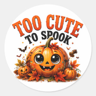 Sticker Rond 🎃 Citation drôle d'Halloween de citrouille mignon
