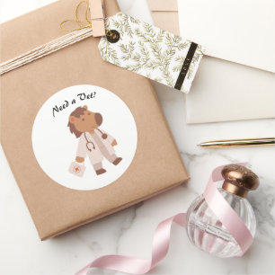 Sticker Rond Citation drôle d'humour de vétérinaire soin animal