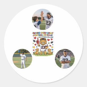 Sticker Rond Citation drôle et mignonne Photo de papa footballe