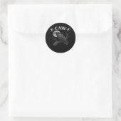 Sticker Rond Citation drôle F-Caw-F (Sac)