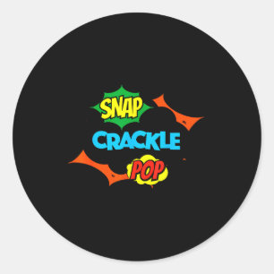 Sticker Rond Citation drôle rétro Snap Crackle P Relax jeu de m