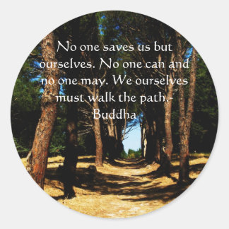 Sticker Rond Citation du chemin Bouddha