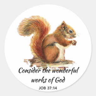 Sticker Rond Citation Écriture Inspirante Art écureuil