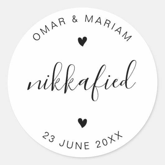 Sticker Rond Citation élégante Nikkafied avec texte noir (Devant)