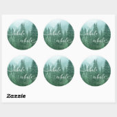 Sticker Rond Citation Exhale Motivational Forest Inhale (Feuille)