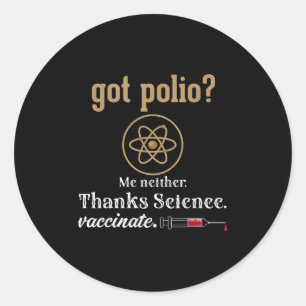 Sticker Rond Citation graphique de l'Humour amusant vacciné Sci