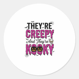 Sticker Rond Citation Halloween Créatif Effrayant Drôle Vintage
