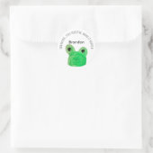 Sticker Rond Citation inspirante de grenouille mignonne personn (Sac)