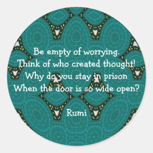 Sticker Rond Citation Inspirante Rumi Avec Conception Tribale