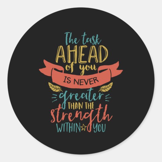 Sticker Rond Citation Inspirationnelle Force Croire En Vous-Mêm (Devant)