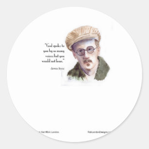 Sticker Rond Citation Kerr/London James Joyce & "Dieu parla"
