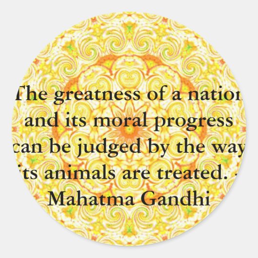 Sticker Rond citation - Mahatma Gandhi (Devant)