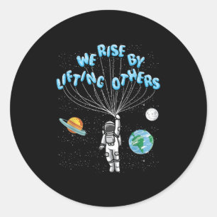 Sticker Rond Citation Motivante We Rise - Clic Fit, Manches Cou